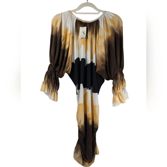 Tart Collections Tie Dye Print Dress Small Micro Modal Batwing Sleeve Boho NWT - Picture 4 of 10